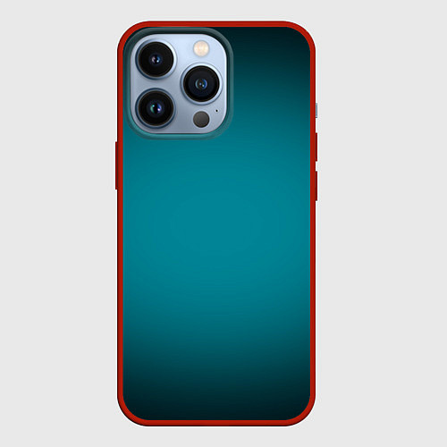 Чехол iPhone 13 Pro Темно-бирюзовый градиент / 3D-Красный – фото 1