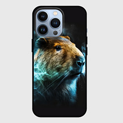 Чехол для iPhone 13 Pro Капибара и голубой дым, цвет: 3D-черный