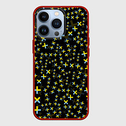 Чехол для iPhone 13 Pro TXT pattern logo, цвет: 3D-красный