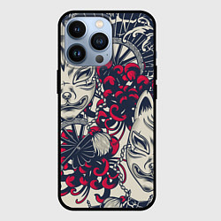 Чехол для iPhone 13 Pro Восточные маски, цвет: 3D-черный