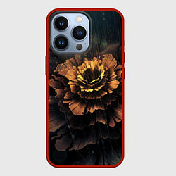 Чехол для iPhone 13 Pro Midjourney цветок под дождем, цвет: 3D-красный