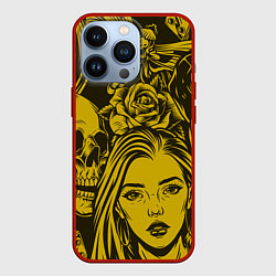 Чехол для iPhone 13 Pro Chicano style, цвет: 3D-красный