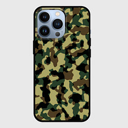 Чехол для iPhone 13 Pro Военный камуфляж, цвет: 3D-черный