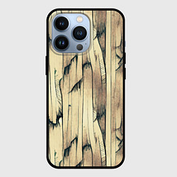 Чехол для iPhone 13 Pro Текстура коры дерева, цвет: 3D-черный