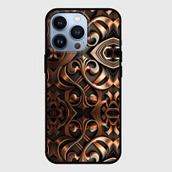 Чехол для iPhone 13 Pro Золотой узор - паттерн, цвет: 3D-черный