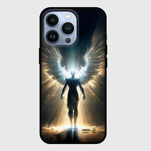 Чехол iPhone 13 Pro Парящий мужчина ангел / 3D-Черный – фото 1