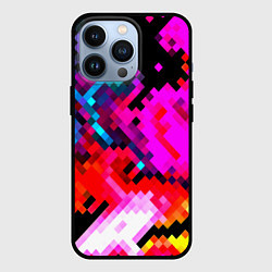 Чехол для iPhone 13 Pro Pixel neon mosaic, цвет: 3D-черный