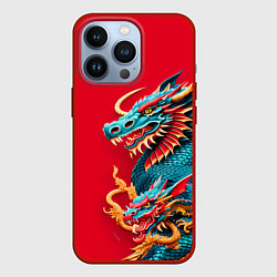 Чехол для iPhone 13 Pro Japanese dragon - irezumi, цвет: 3D-красный