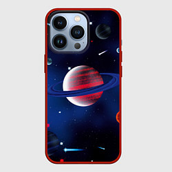 Чехол для iPhone 13 Pro Космос, звёзды, цвет: 3D-красный