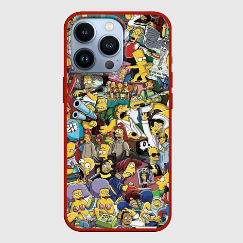 Чехол iPhone 13 Pro Simpsonhistory / 3D-Красный – фото 1