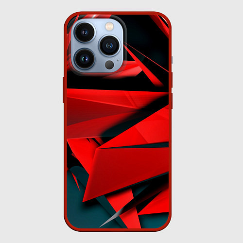 Чехол iPhone 13 Pro Острые осколки красные / 3D-Красный – фото 1