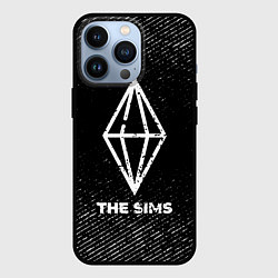 Чехол для iPhone 13 Pro The Sims с потертостями на темном фоне, цвет: 3D-черный