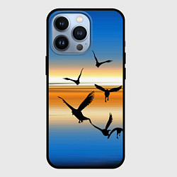 Чехол для iPhone 13 Pro Вороны на закате, цвет: 3D-черный