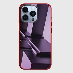 Чехол для iPhone 13 Pro Фиолетовая геометрия, цвет: 3D-красный