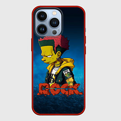 Чехол для iPhone 13 Pro Rock music Simpsons, цвет: 3D-красный