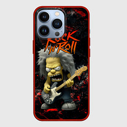 Чехол для iPhone 13 Pro Simpsons Rock and roll, цвет: 3D-красный