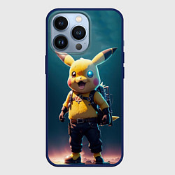 Чехол для iPhone 13 Pro Пикачу в стиле стимпанка нейросети, цвет: 3D-тёмно-синий