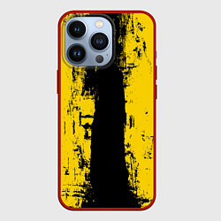 Чехол для iPhone 13 Pro Вертикальная черно-желтая полоса Cyberpunk 2077, цвет: 3D-красный