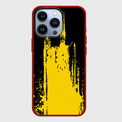 Чехол для iPhone 13 Pro Фонтан бурлящей желтой краски, цвет: 3D-красный