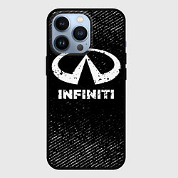 Чехол для iPhone 13 Pro Infiniti с потертостями на темном фоне, цвет: 3D-черный