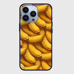 Чехол для iPhone 13 Pro Сочная текстура из бананов, цвет: 3D-тёмно-синий