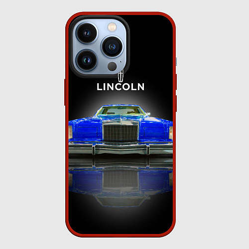 Чехол iPhone 13 Pro Американский роскошный автомобиль Lincoln Continen / 3D-Красный – фото 1