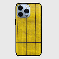 Чехол для iPhone 13 Pro Жёлтый фон и чёрные параллельные линии, цвет: 3D-черный
