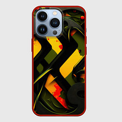 Чехол для iPhone 13 Pro Оранжевые полосы, цвет: 3D-красный