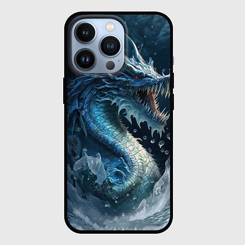 Чехол iPhone 13 Pro Ледяной дракон / 3D-Черный – фото 1