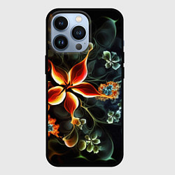 Чехол для iPhone 13 Pro Абстрактные цветы, цвет: 3D-черный
