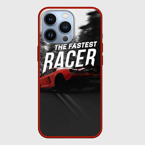 Чехол iPhone 13 Pro The fastest racer / 3D-Красный – фото 1