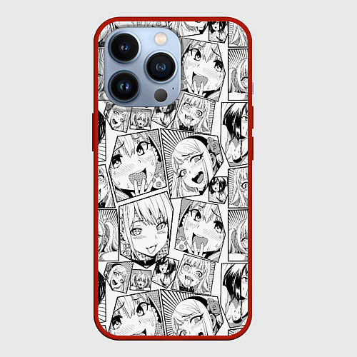 Чехол iPhone 13 Pro Anime hentai ahegao / 3D-Красный – фото 1