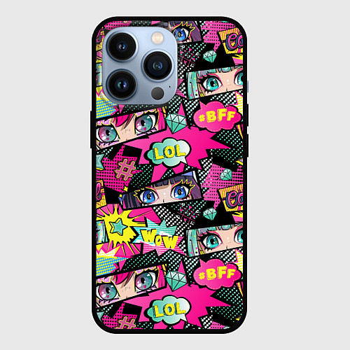 Чехол iPhone 13 Pro Глаза аниме-девушки: cool pattern / 3D-Черный – фото 1