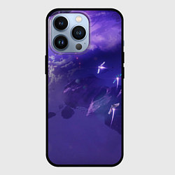Чехол для iPhone 13 Pro Фиолетовый необъятный космос, цвет: 3D-черный