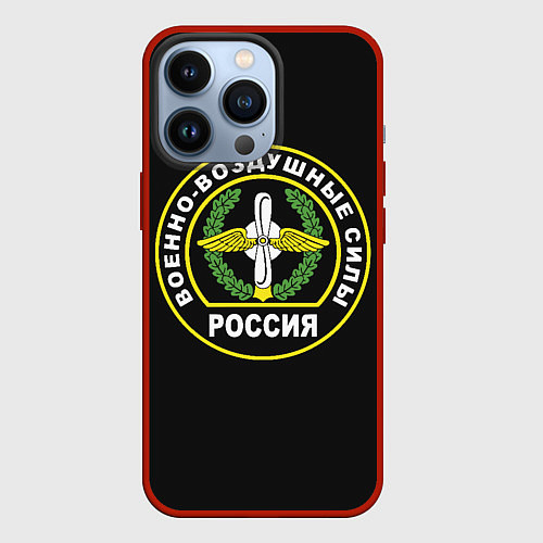 Чехол iPhone 13 Pro ВВС - Россия / 3D-Красный – фото 1