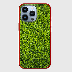Чехол для iPhone 13 Pro Зеленая травка, цвет: 3D-красный
