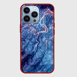 Чехол для iPhone 13 Pro Мраморный узор, цвет: 3D-красный