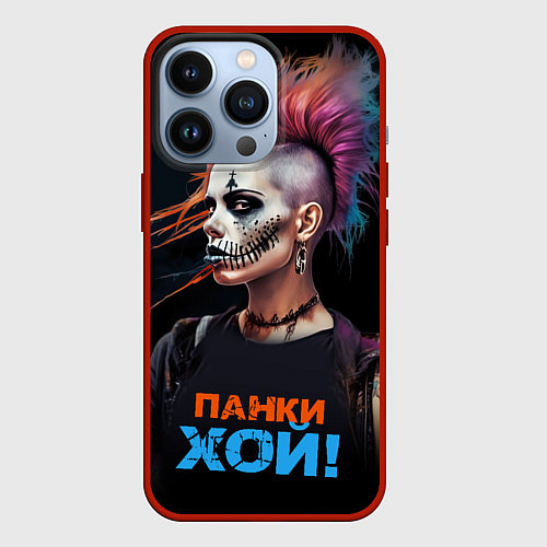 Чехол iPhone 13 Pro Девушка панки хой / 3D-Красный – фото 1