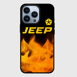 Чехол iPhone 13 Pro Jeep - gold gradient: символ сверху