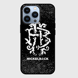 Чехол для iPhone 13 Pro Nickelback с потертостями на темном фоне, цвет: 3D-черный