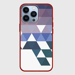Чехол для iPhone 13 Pro Абстрактные разноцветные треугольники в паттерне, цвет: 3D-красный