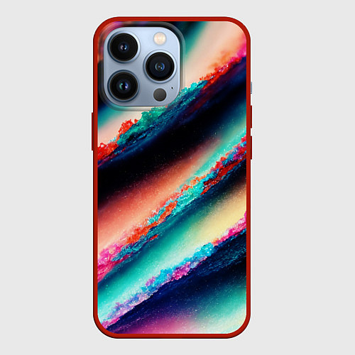Чехол iPhone 13 Pro Абстрактный след / 3D-Красный – фото 1