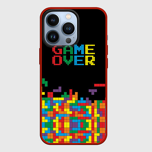 Чехол iPhone 13 Pro Game over / 3D-Красный – фото 1