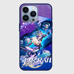 Чехол для iPhone 13 Pro Серебряный Волк Хонкай Стар Рейл, цвет: 3D-тёмно-синий