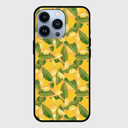 Чехол для iPhone 13 Pro Летний паттерн с ананасами, цвет: 3D-черный