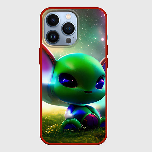 Чехол iPhone 13 Pro Крошка инопланетянин / 3D-Красный – фото 1