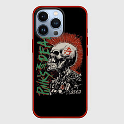 Чехол для iPhone 13 Pro Punks not dead, цвет: 3D-красный