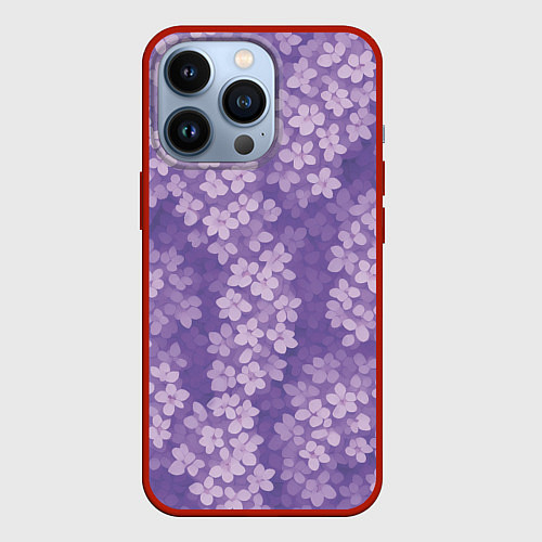 Чехол iPhone 13 Pro Цветы сирени / 3D-Красный – фото 1