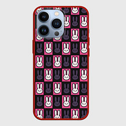 Чехол для iPhone 13 Pro Ребенок идола - Кролики паттерн, цвет: 3D-красный