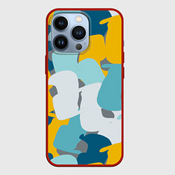 Чехол для iPhone 13 Pro Паттерн из фигур, цвет: 3D-красный